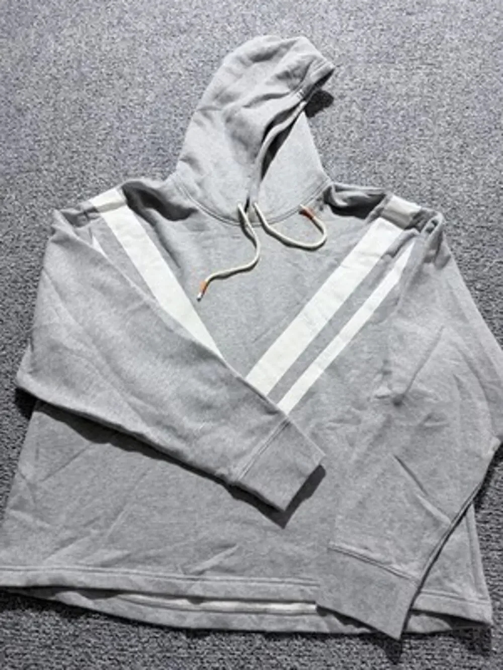 Tory Burch 70S Sportswear Inspired Hooded Chevron Sweatshirt Retro Athleisure